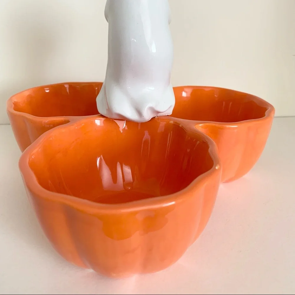 Vintage Halloween ghost ceramic dish